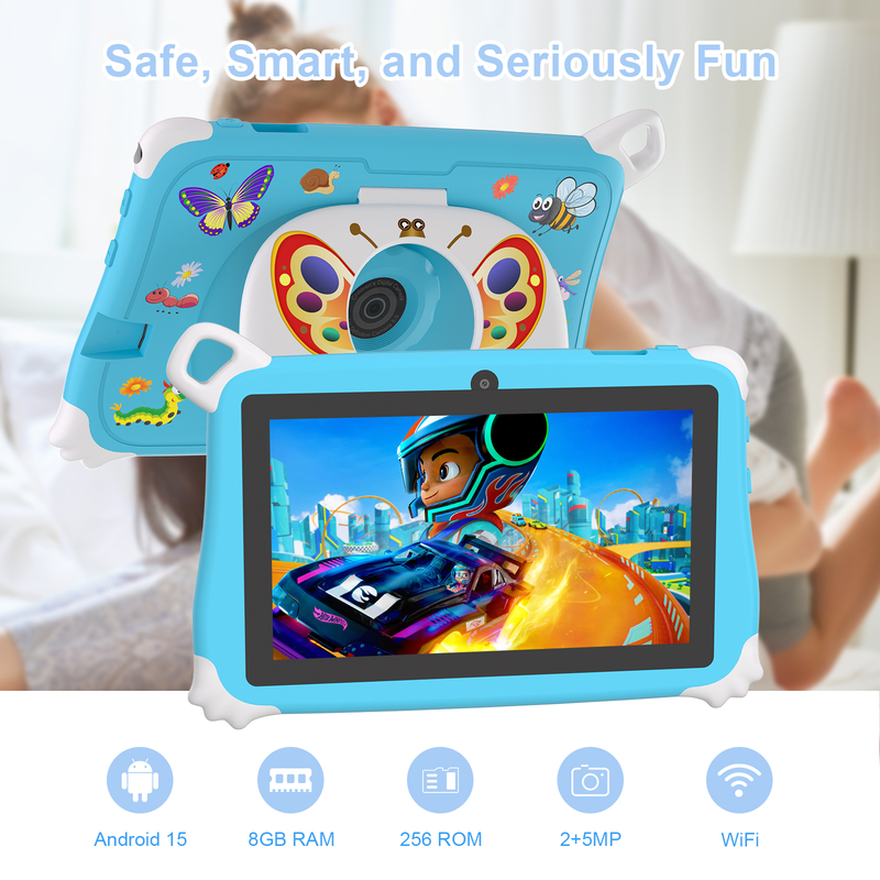C Idea Android 15 Tablet para niños 8+256GB Tablet educativo Kidspad con APP amigable CM86 azul