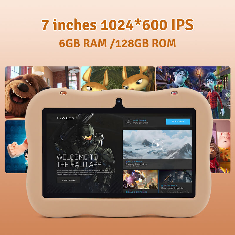 C idea Youth Tablet de 7 pulgadas Android 15 con ranura para tarjetas tf, WiFi, 6GB + 128GB, 1024 * 600 IPS incell CM66