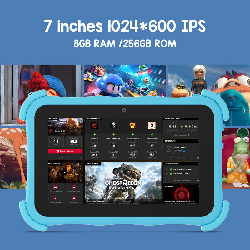 C idea Youth Tableta de 7 pulgadas Android 16 con ranura para tarjeta TF, WiFi, 8GB + 256GB, 1024*600 CM89