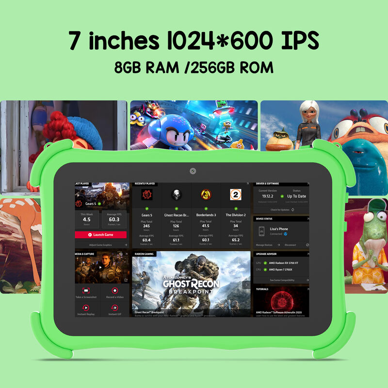 C idea Youth Tableta de 7 pulgadas Android 16 con ranura para tarjeta TF, WiFi, 8GB + 256GB, 1024*600 CM89