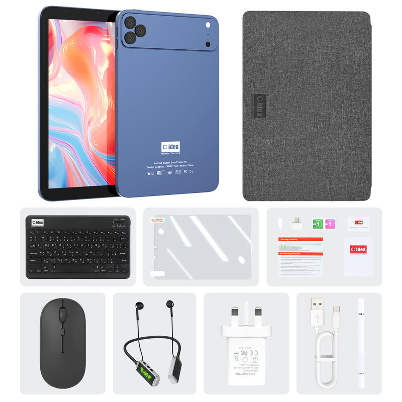 C idea 10.1 pulgadas Android WiFi pantalla táctil azul Tablet PC con teclado 5G Cuádruple núcleo CM10017Air