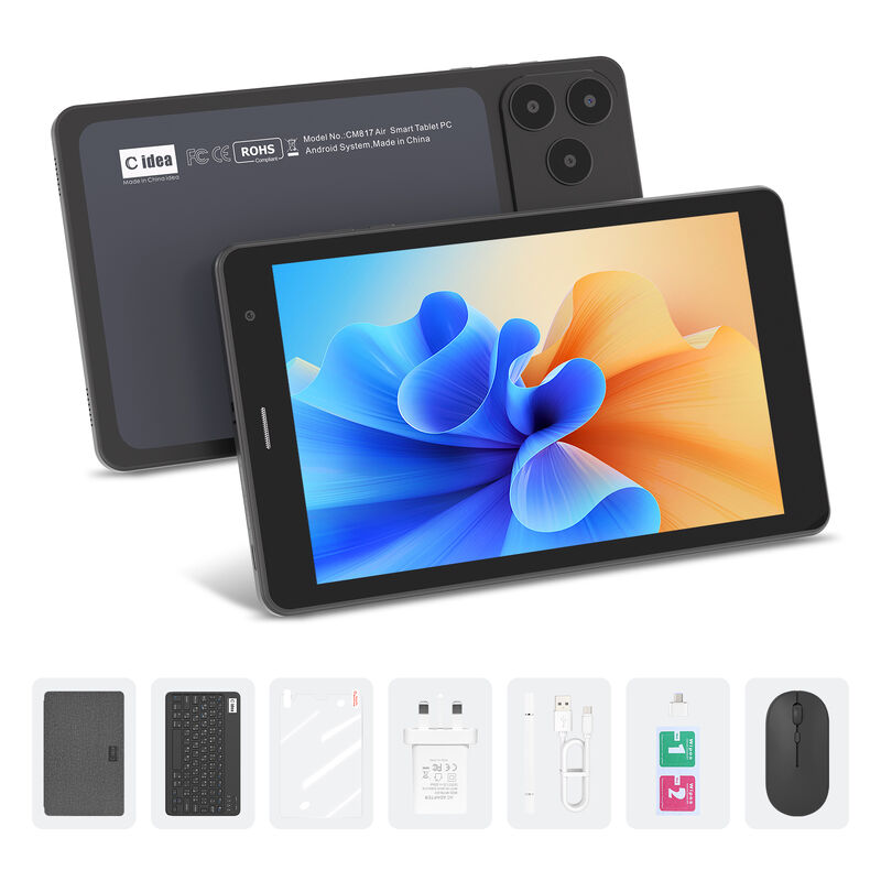 C idea 7 pulgadas Wifi Tablet con funda 8+256GB Almacenamiento Procesador Quad Core Pantalla táctil IPS 600x1024 CM517 air
