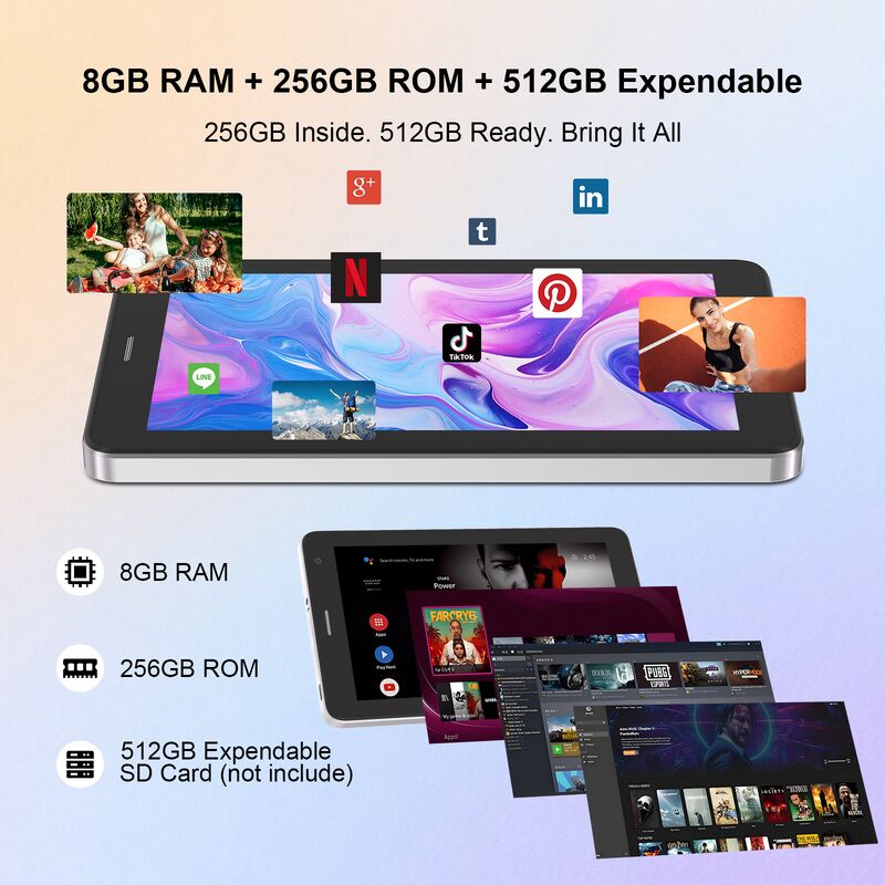 C idea 7 Pulgadas Android Smart Tablets 8+256GB 8*CortexTm-A53 WiFi Tablet Pantalla Táctil HD CM517 air