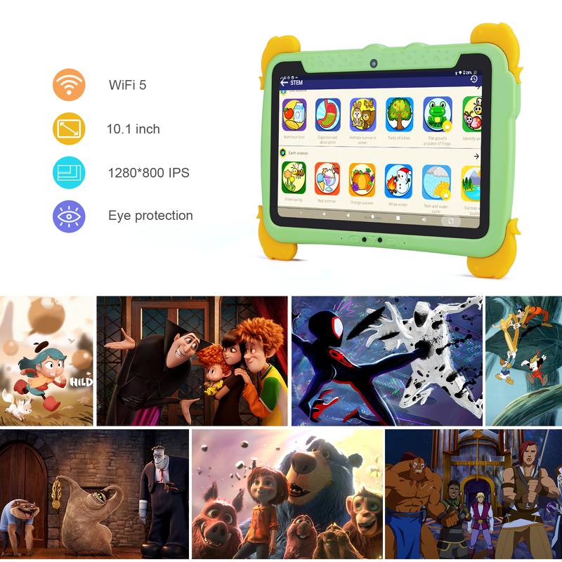 C idea Kids Tab 10.1 pulgadas Android 13 Tablet para niños 4GB RAM 64GB ROM Protección ocular pantalla táctil para niños de 3-8 años
