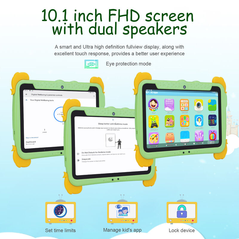 C idea Kids Tab 10.1 pulgadas Android 13 Tablet para niños 4GB RAM 64GB ROM Protección ocular pantalla táctil para niños de 3-8 años