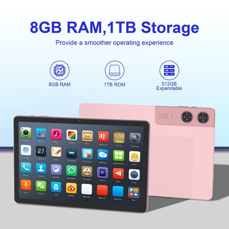 C Idea 10.95 pulgadas Tablet Android con doble cámara Tablet Wi-Fi Con pantalla capacitiva Tablet de 8 GB de RAM 1 TB de ROM Tablet de uso comercial (rosa)