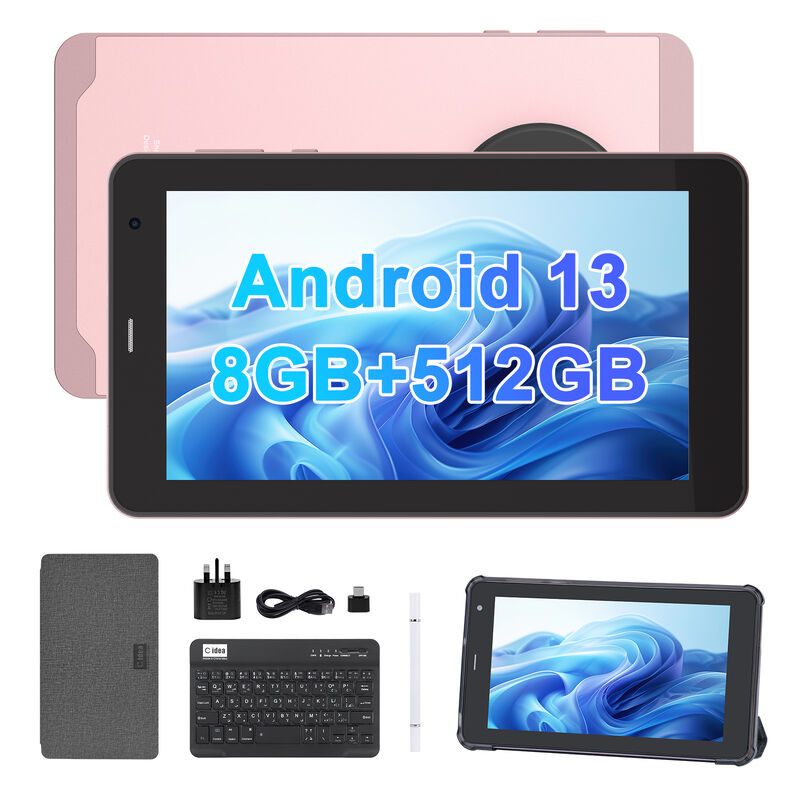 C Idea Tablet de negocios de 7 pulgadas Android 13 8 GB de RAM 512 GB de ROM Wi-Fi con doble cámara y pantalla capacitiva CM518 Pro (rosa)
