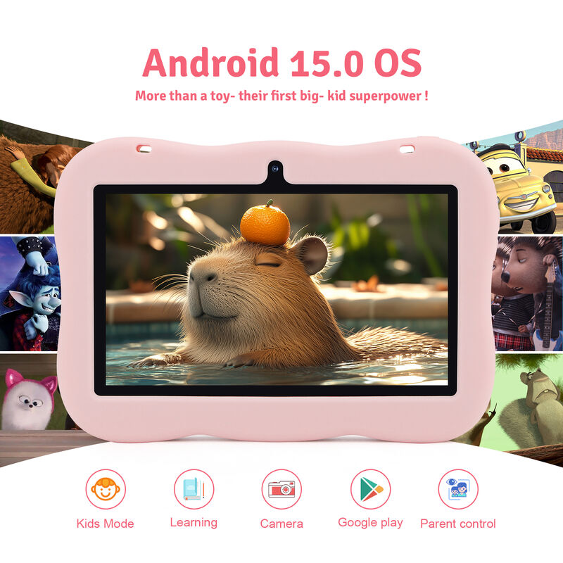 C idea Youth Tablet de 7 pulgadas Android 15 con ranura para tarjetas tf, WiFi, 6GB + 128GB, 1024 * 600 IPS incell CM66