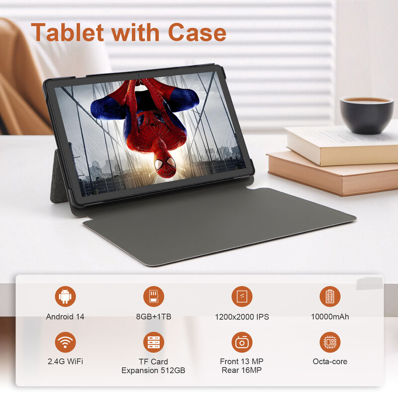 C Idea CM10016 Plus 10.36 pulgadas Android 16 Business Tablet 8-Core 8GB 1TB de almacenamiento FHD computadora de pantalla táctil (Negro)
