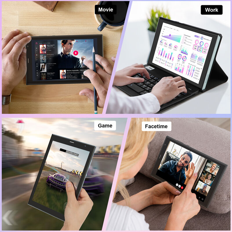 C Idea CM824 Ultra 8 pulgadas Android 16 Tablet de negocios Cuádruple núcleo 8GB 512GB de almacenamiento FHD pantalla táctil Tablet de doble cámara (Negro)