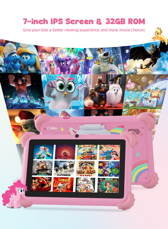 C Idea Tablet para niños de 7 pulgadas, aspecto exquisito y carcasa protectora incorporada Resistencia y durabilidad para la educación del niño CM88