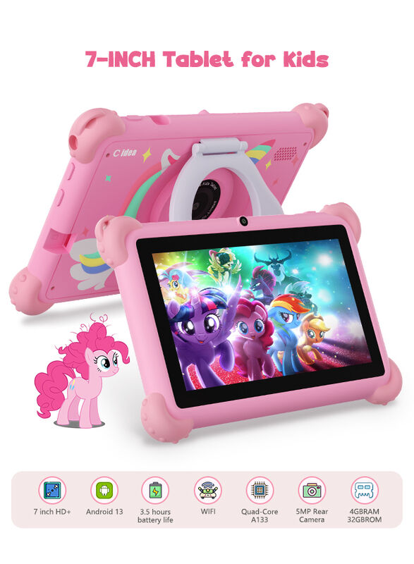 C Idea Tablet para niños de 7 pulgadas, aspecto exquisito y carcasa protectora incorporada Resistencia y durabilidad para la educación del niño CM88