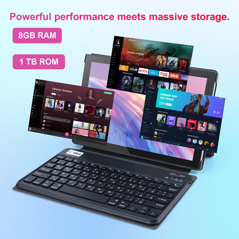 C idea Fábrica 10.1 pulgadas Pantalla HD Sistema Android 8GB + 1TB Gran almacenamiento Adultos Tablet PC CM8700 Plus