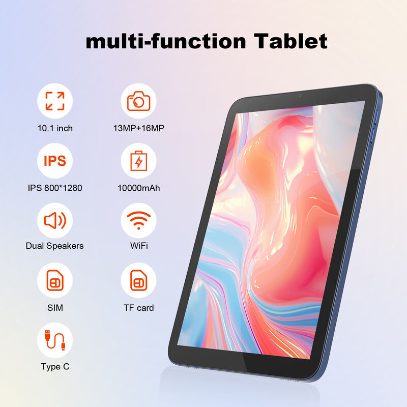 C Idea ODM/OEM 10.1 pulgadas Android 16 Business Tablet PC 8GB RAM 1TB Almacenamiento Wi-Fi FHD Pantalla táctil (CM10017 Air-Blue)